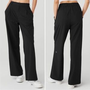 Alo Pursuit Trouser Pant Wide Leg Black Woven Casual Baggy Small